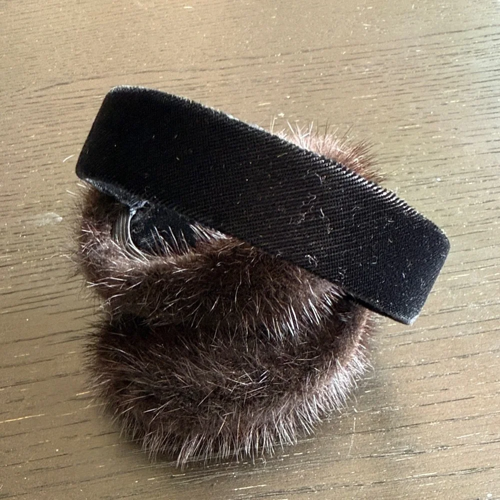 Winter Women’s Earmuffs Luxurious Dark Brown Fur Adjustable